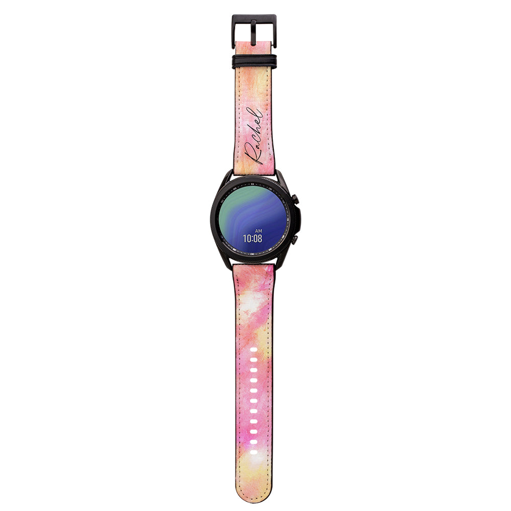 Personalised Tie Dye Name Samsung Galaxy Watch3 Strap