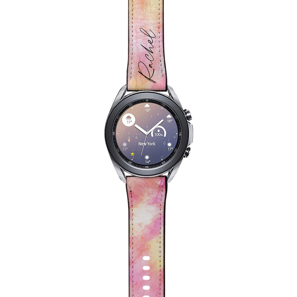 Personalised Tie Dye Name Samsung Galaxy Watch3 Strap