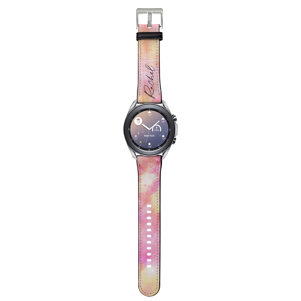 Personalised Tie Dye Name Samsung Galaxy Watch3 Strap