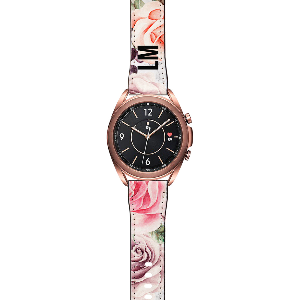 Personalised Watercolor Floral Samsung Galaxy Watch3 Strap