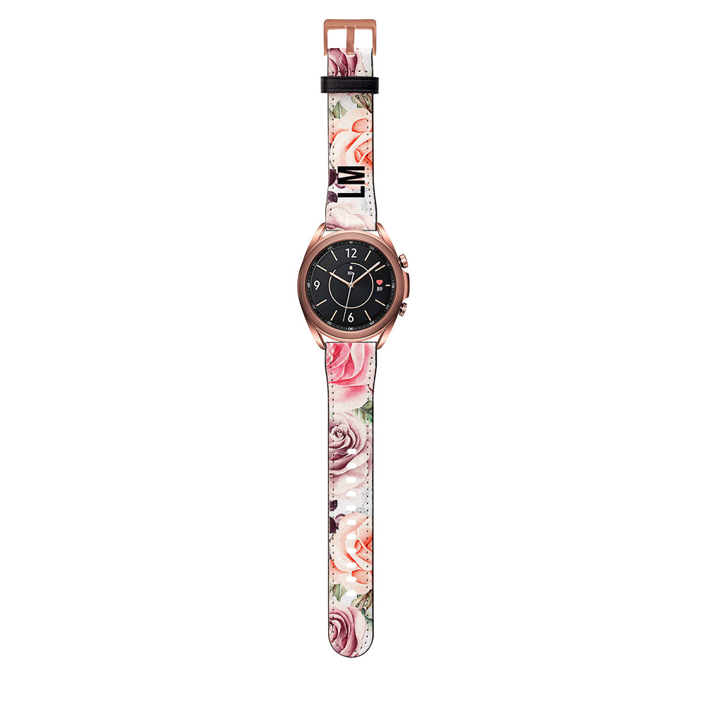 Personalised Watercolor Floral Samsung Galaxy Watch3 Strap