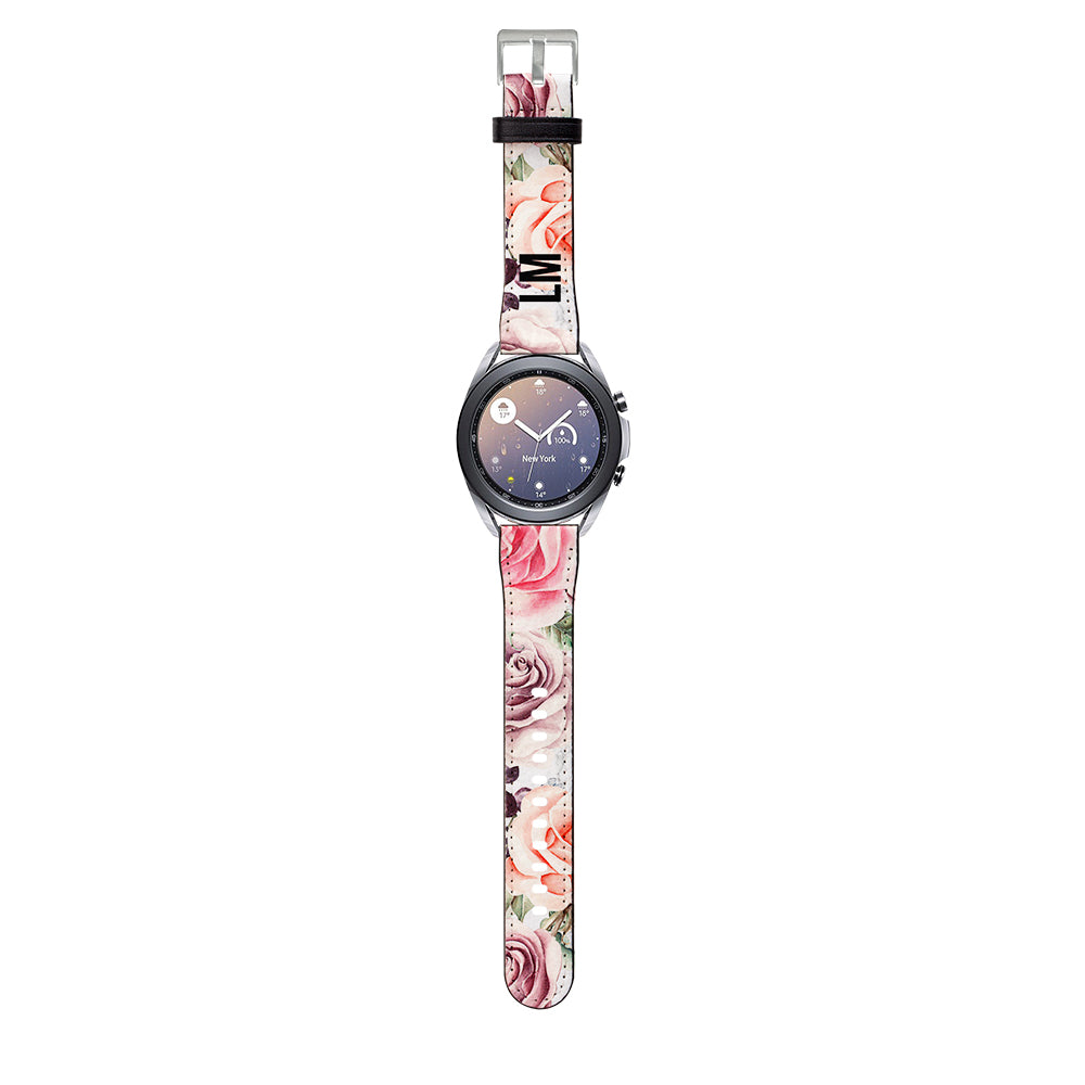 Personalised Watercolor Floral Samsung Galaxy Watch3 Strap