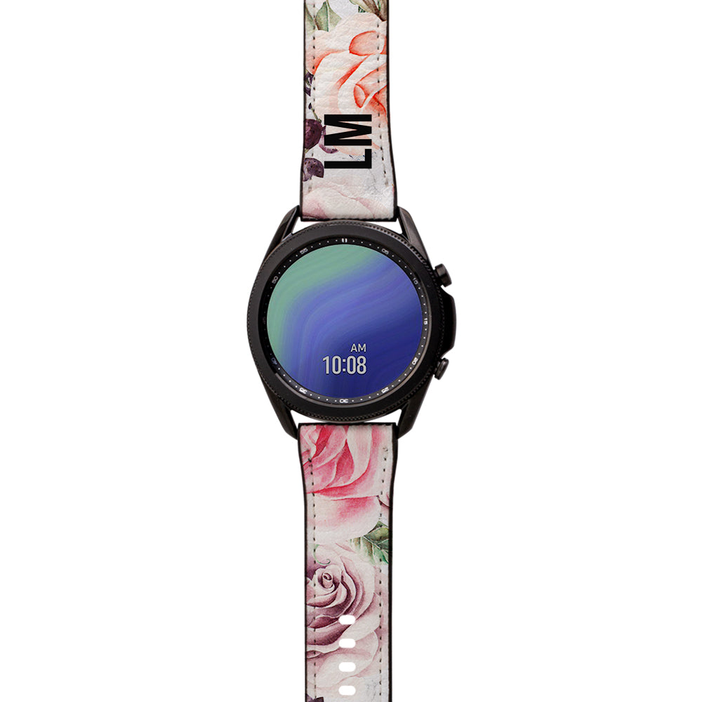 Personalised Watercolor Floral Samsung Galaxy Watch3 Strap