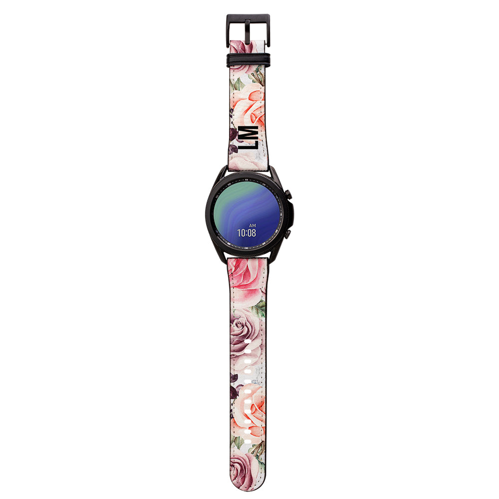 Personalised Watercolor Floral Samsung Galaxy Watch3 Strap