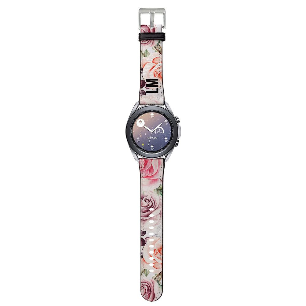 Personalised Watercolor Floral Samsung Galaxy Watch3 Strap