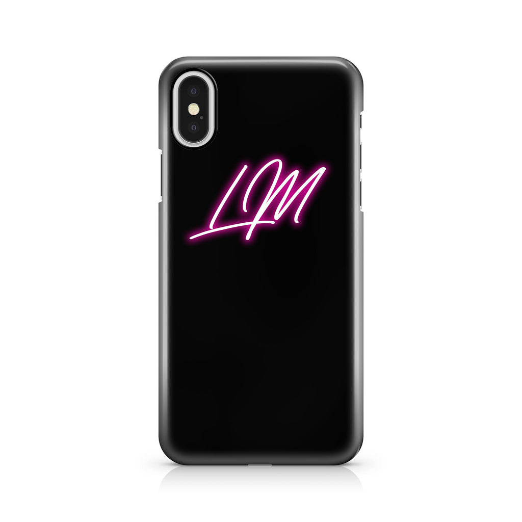 Personalised Neon Initials iPhone X Case