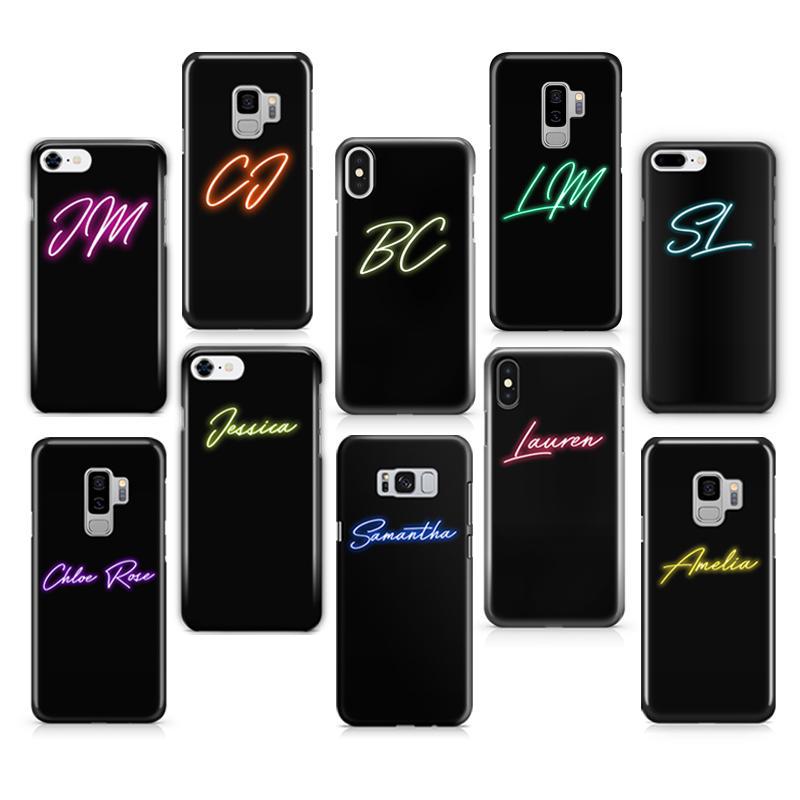 Personalised Neon Initials iPhone XR Case