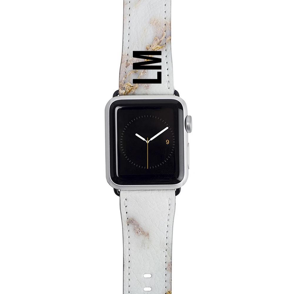 Personalised Gold Stained Marble Apple Watch Strap