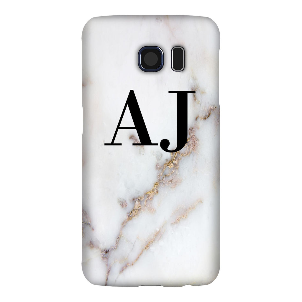 Personalised Gold Stained Marble Initials Samsung Galaxy S6 Case