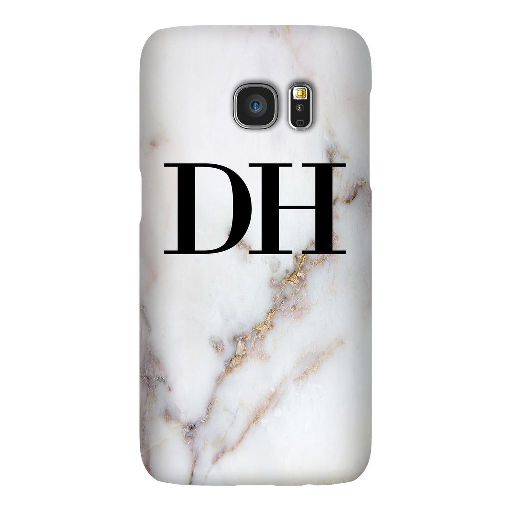 Personalised Gold Stained Marble Initials Samsung Galaxy S7 Case