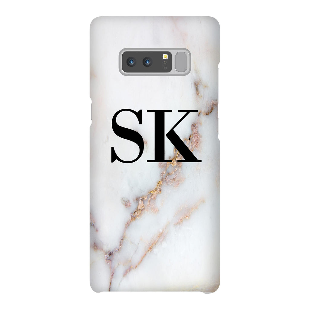 Personalised Gold Stained Marble Initials Samsung Galaxy Note 8 Case