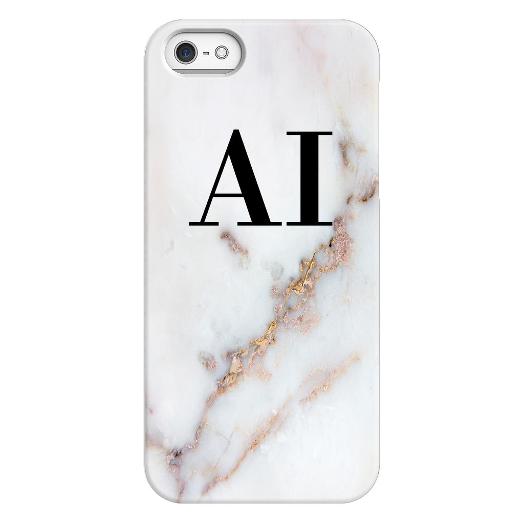 Personalised Gold Stained Marble Initials iPhone 5/5s/SE (2016) Case