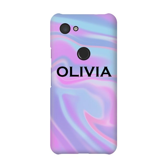 Personalised Luxe Blue Name Google Pixel 3a Case