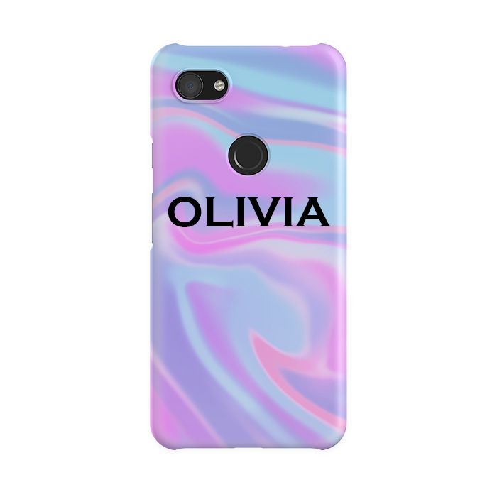 Personalised Luxe Blue Name Google Pixel 3a XL Case