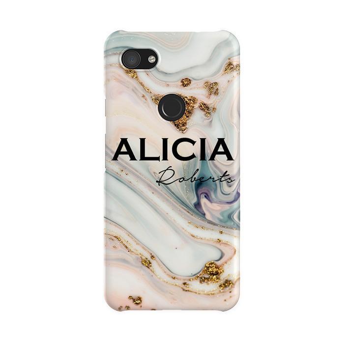 Personalised Fantasia Marble Name Google Pixel 3a XL Case