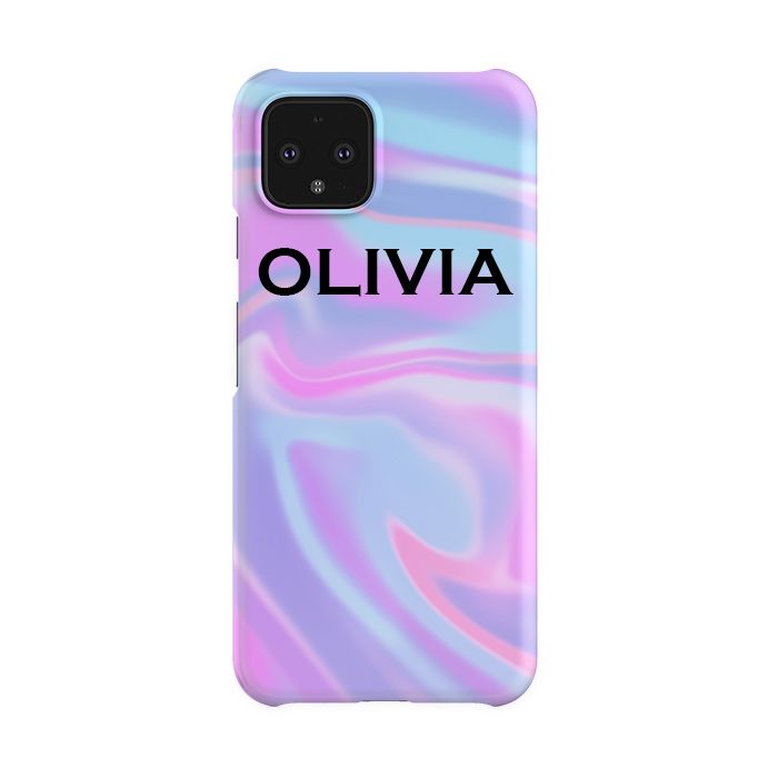 Personalised Luxe Blue Name Google Pixel 4 Case
