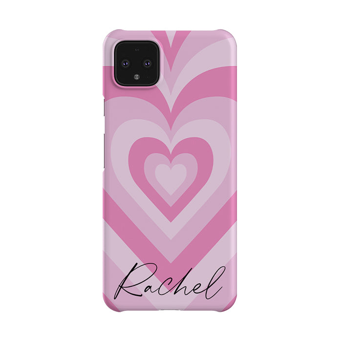 Personalised Pink Heart Latte Google Pixel 4XL Case