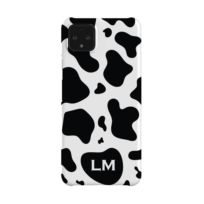 Personalised Cow Print Initials Google Pixel 4XL Case
