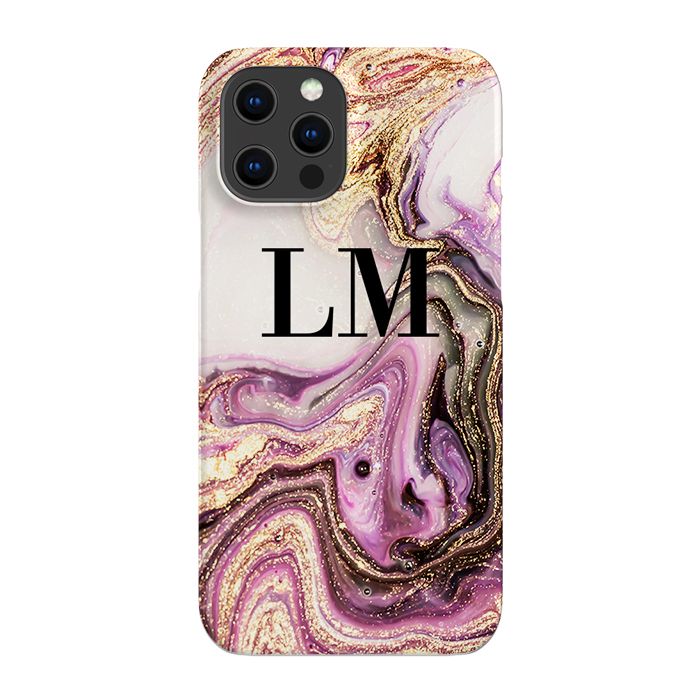Personalised Gouache Marble initials iPhone 12 Pro Case