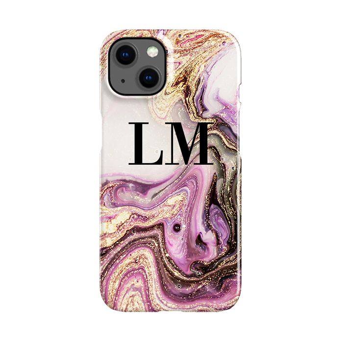 Personalised Gouache Marble initials iPhone 13 Case