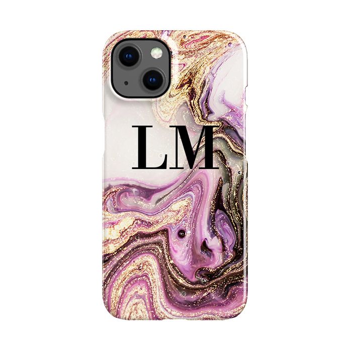 Personalised Gouache Marble initials iPhone 14 Case