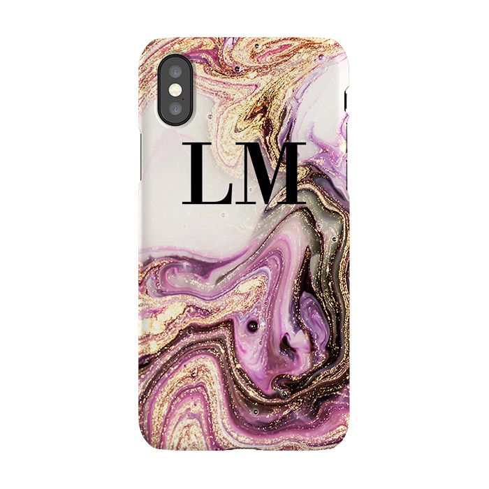 Personalised Gouache Marble initials iPhone X Case