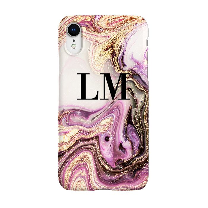 Personalised Gouache Marble initials iPhone XR Case