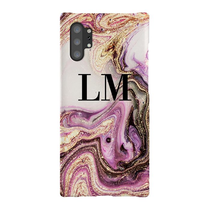 Personalised Gouache Marble initials Samsung Galaxy Note 10+ Case