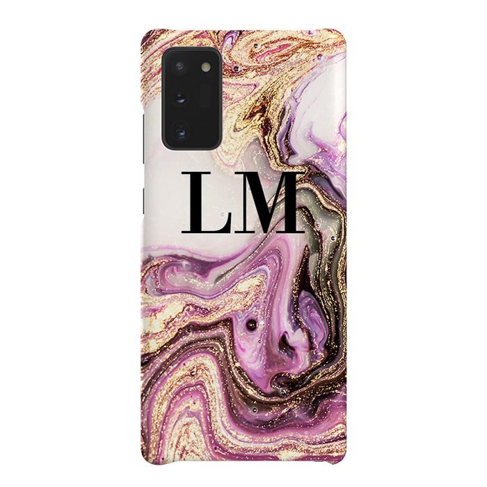 Personalised Gouache Marble initials Samsung Galaxy Note 20 Case