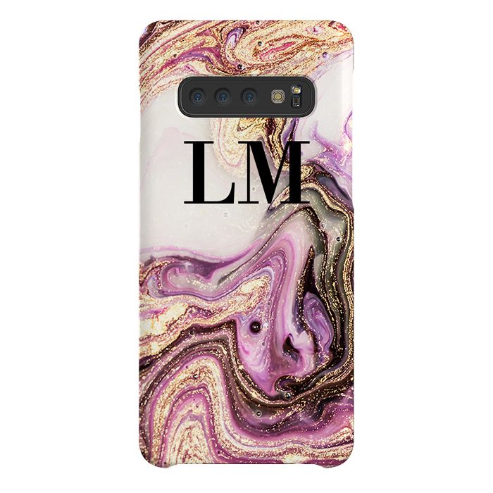 Personalised Gouache Marble initials Samsung Galaxy S10 Case
