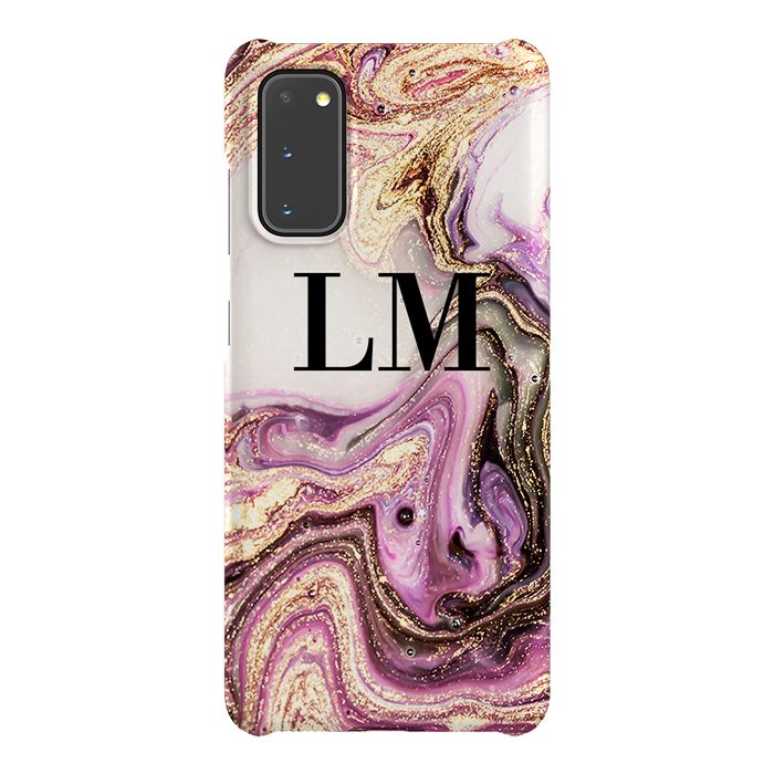 Personalised Gouache Marble initials Samsung Galaxy S20 FE Case