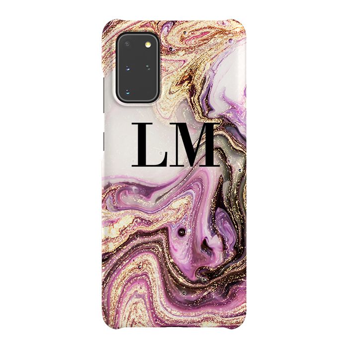 Personalised Gouache Marble Initials Samsung Galaxy S20 Plus Case