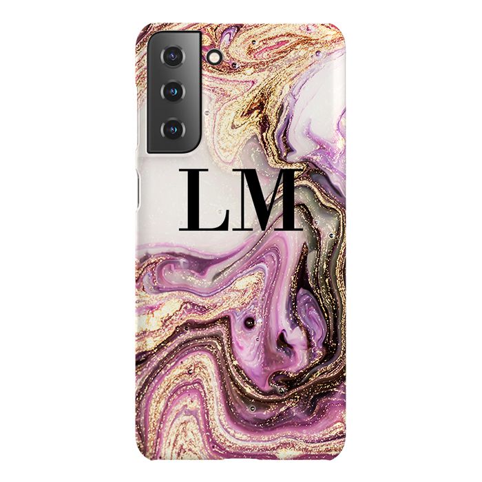 Personalised Gouache Marble Initials Samsung Galaxy S21 FE Case