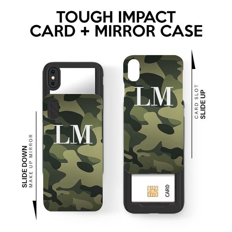 Personalised Green Camouflage Initials iPhone 12 Mini Case