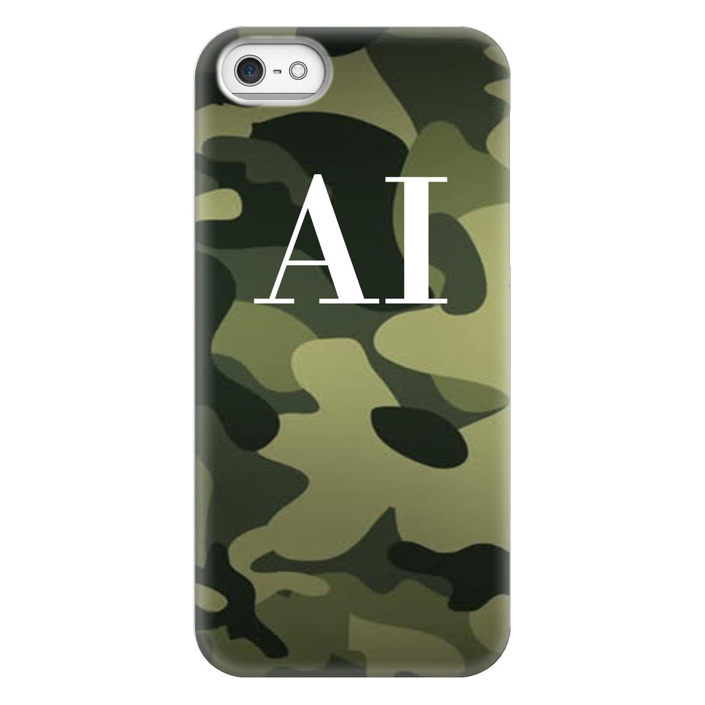 Personalised Green Camouflage Initials iPhone 5/5s/SE (2016) Case
