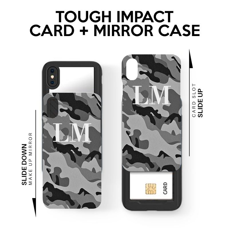 Personalised Grey Camouflage Initials Samsung Galaxy S20 Case