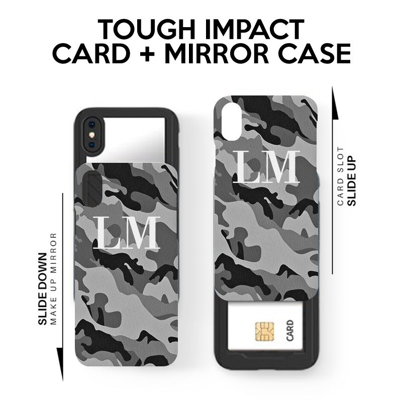 Personalised Grey Camouflage Initials Samsung Galaxy S20 Plus Case