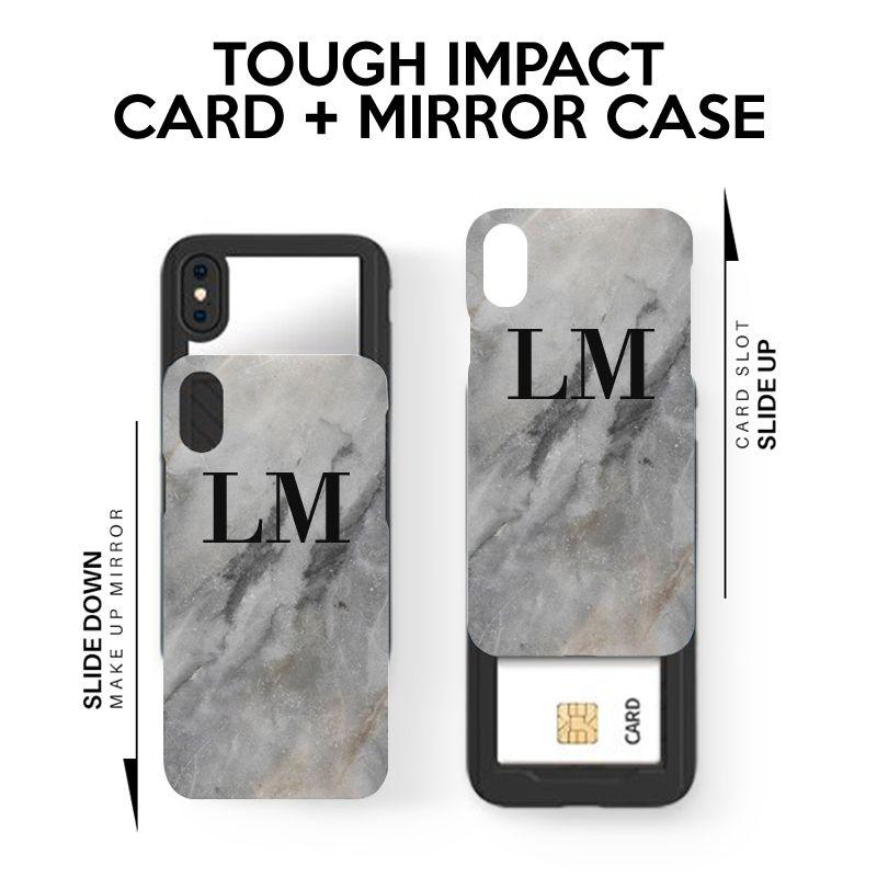 Personalised Grey Stone Marble Initials Initials iPhone 12 Pro Case