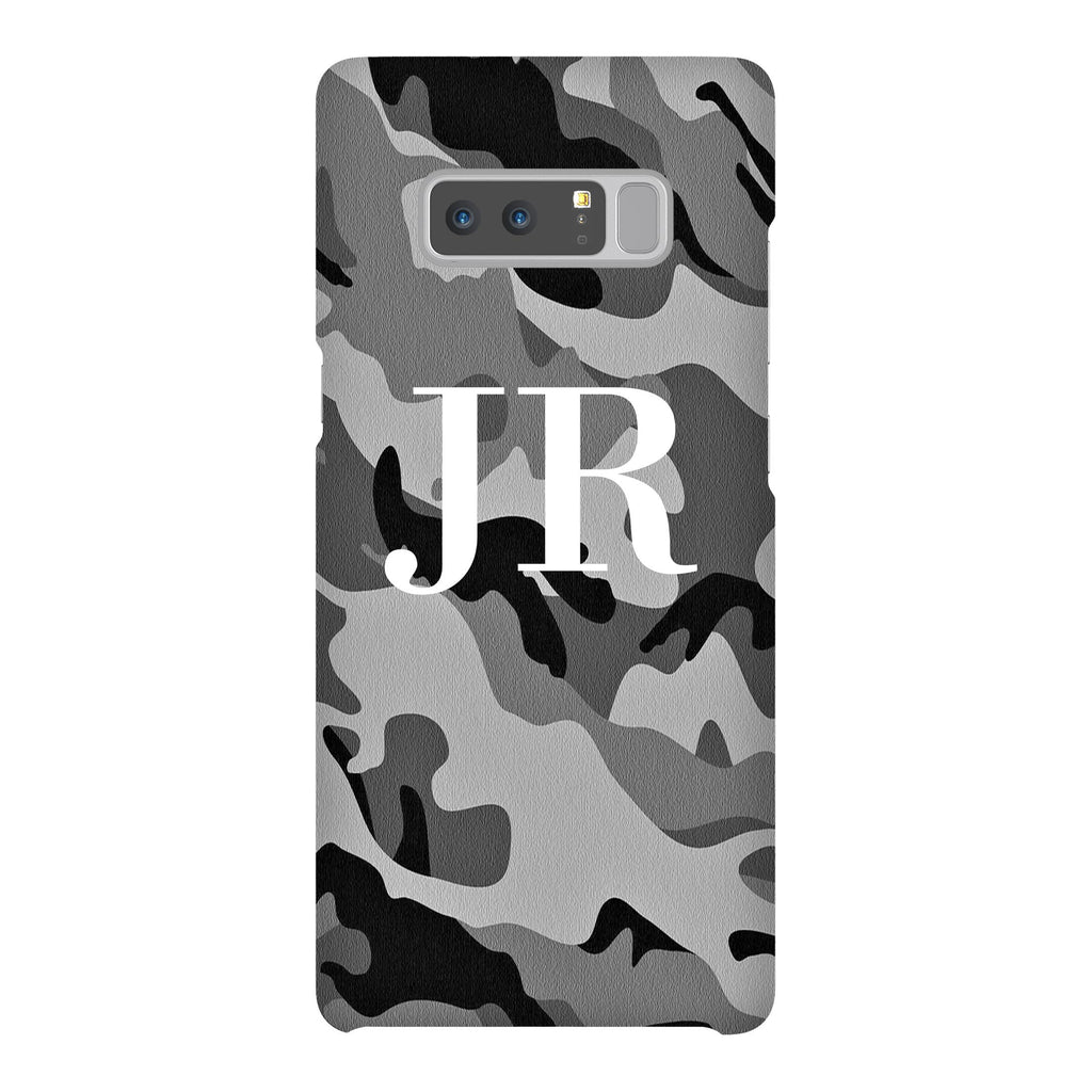 Personalised Grey Camouflage Initials Samsung Galaxy Note 8 Case
