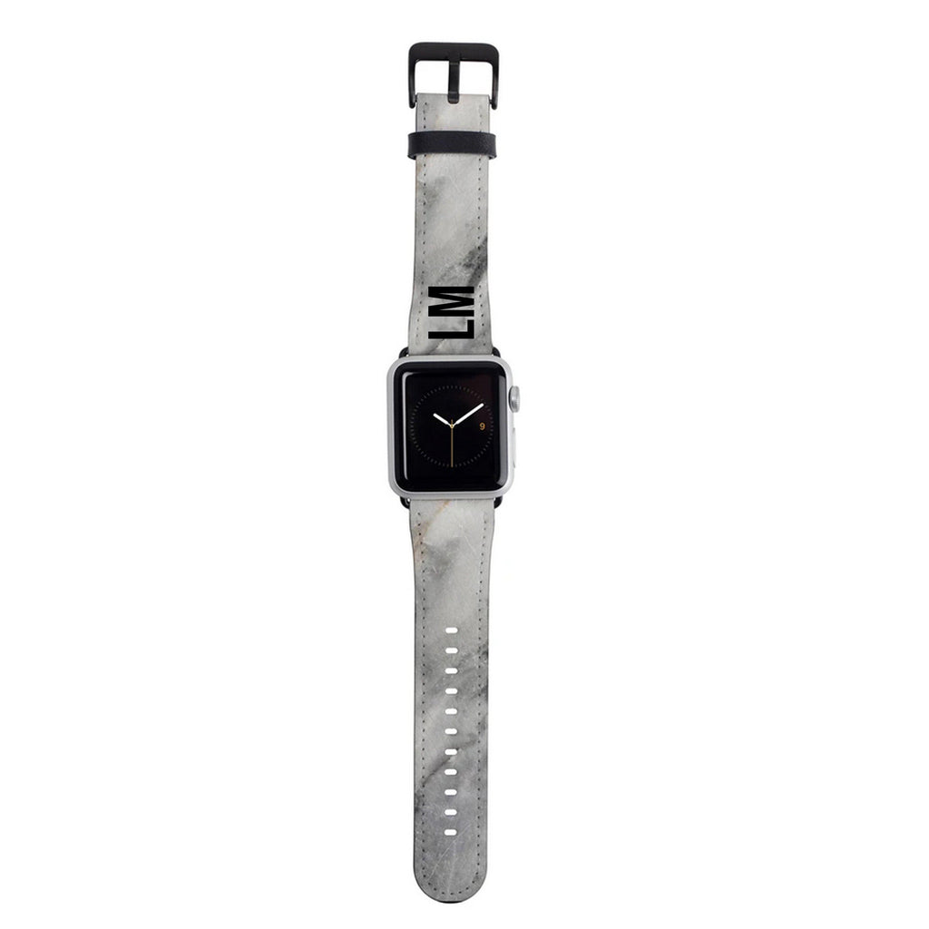Personalised Grey Stone Marble Apple Watch Strap