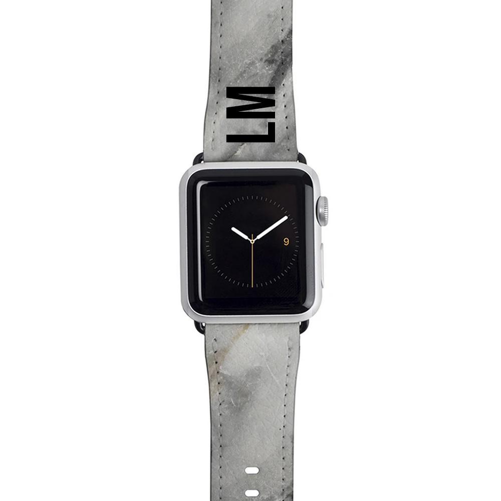Personalised Grey Stone Marble Apple Watch Strap