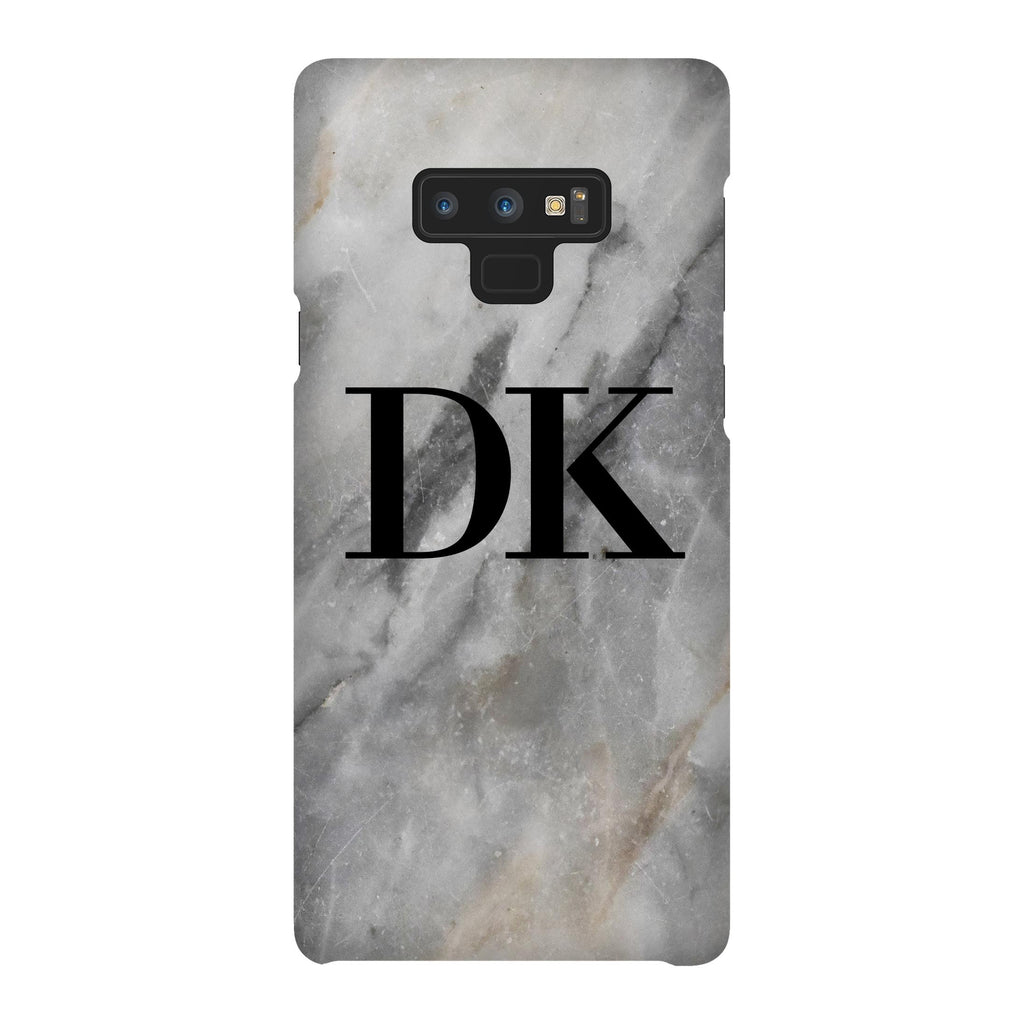 Personalised Grey Stone Marble Initials Samsung Galaxy Note 9 Case