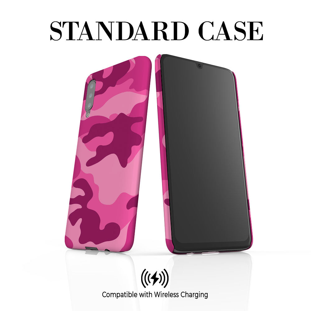 Personalised Hot Pink Camouflage Initials Samsung Galaxy A50 Case