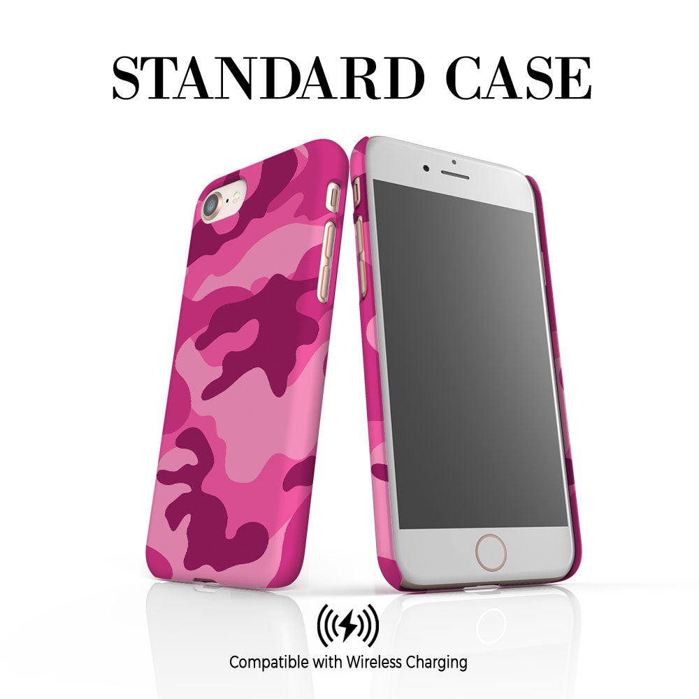 Personalised Hot Pink Camouflage Initials iPhone SE Case