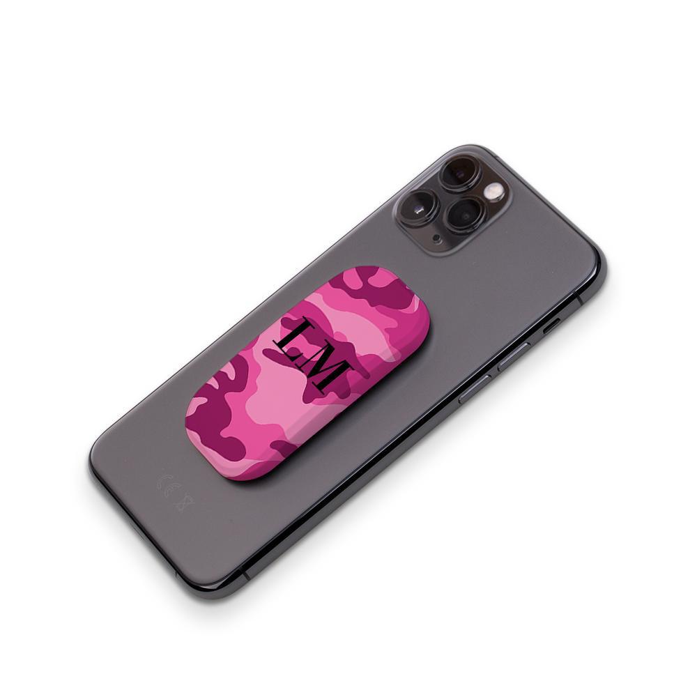 Personalised Hot Pink Camouflage Initials Clickit Phone grip