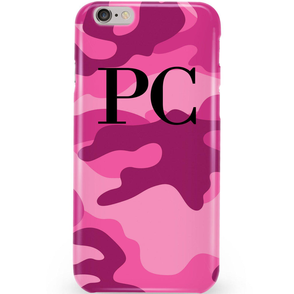 Personalised Hot Pink Camouflage Initials iPhone 6/6s Case