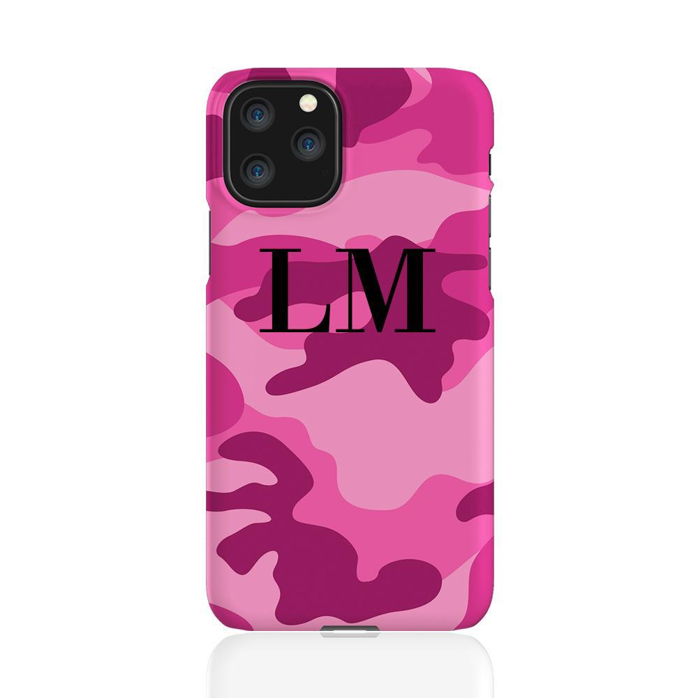 Personalised Hot Pink Camouflage Initials iPhone 11 Pro Case