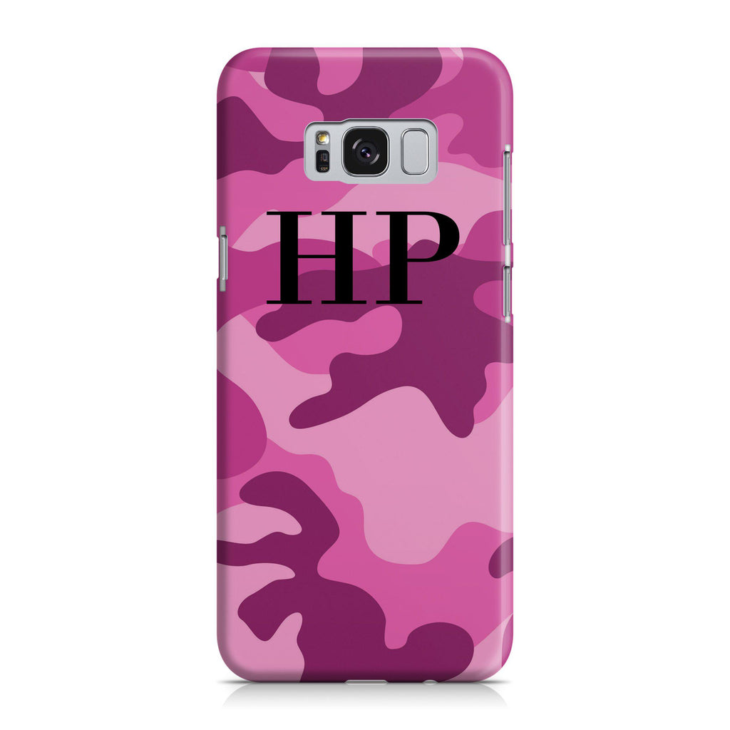 Personalised Hot Pink Camouflage Initials Samsung Galaxy S8 Case