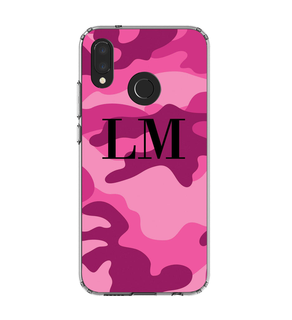 Personalised Hot Pink Camouflage Initials Huawei P20 Lite Case