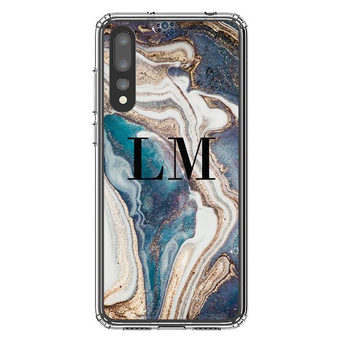 Personalised Luxe Marble Initials Huawei P20 Pro Case